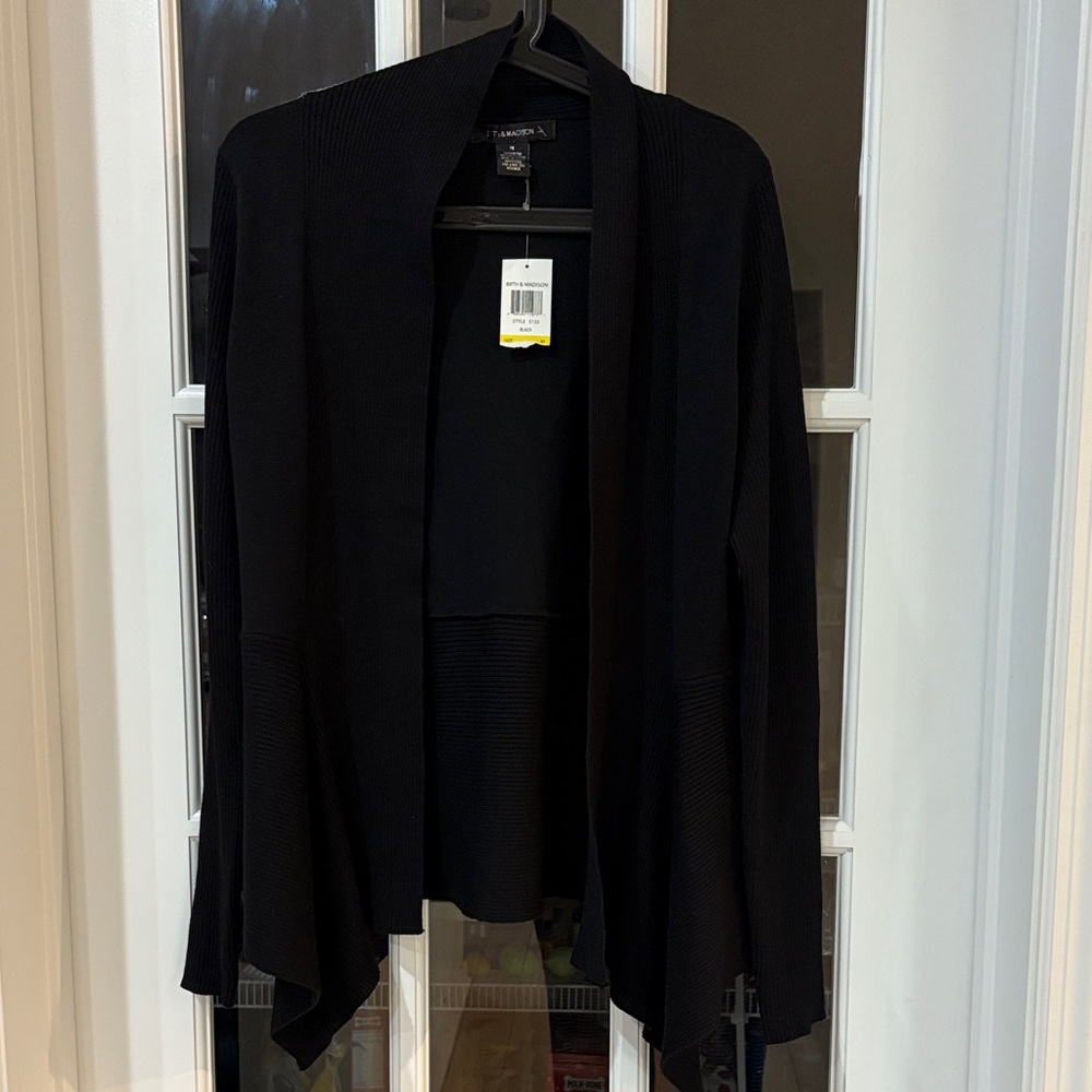 89th & Madison Black Open-Front Cardigan
